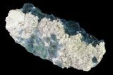 Cubic, Blue-Green Fluorite Crystals on Quartz - China #139094-1